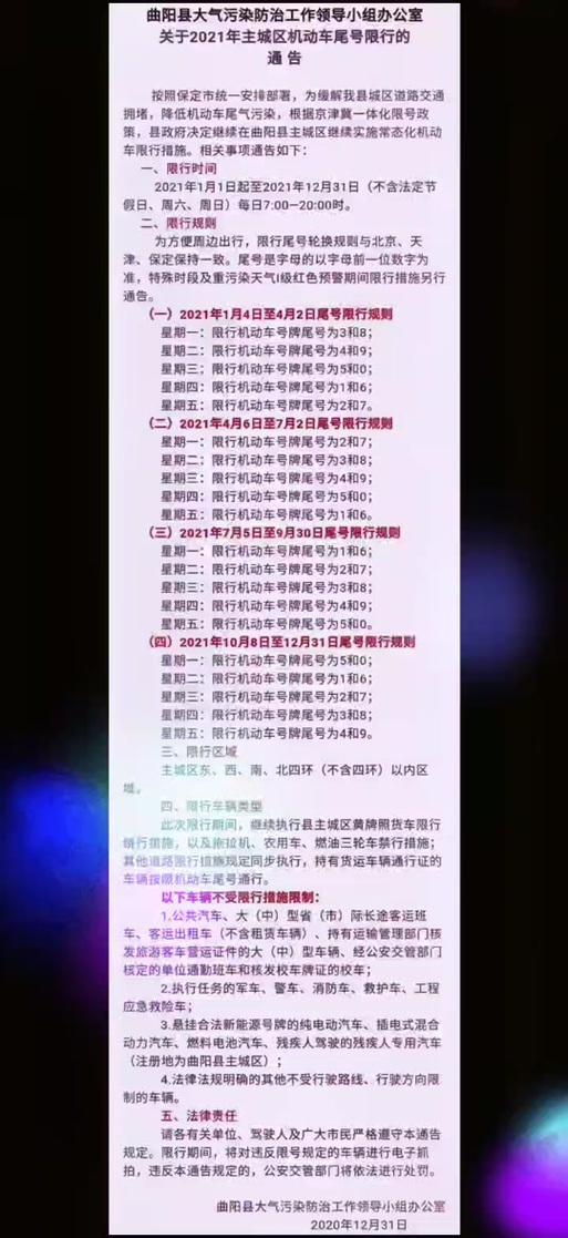 【曲阳县今天限号通知,曲阳县今天限号限几号】-第3张图片 【曲阳县今天限号通知,曲阳县今天限号限几号】-第3张图片