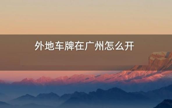 外地车牌在广州怎么开(外地车牌在广州怎么开最新限行节假日限制吗)-第8张图片 外地车牌在广州怎么开(外地车牌在广州怎么开最新限行节假日限制吗)-第8张图片